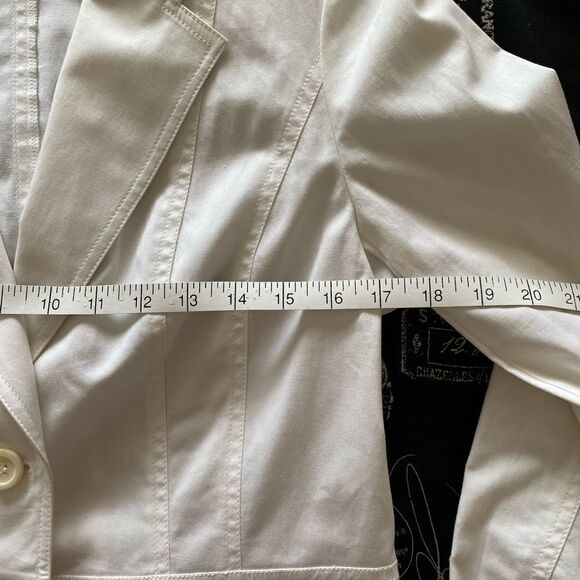 INC International Concepts Petite White Jacket with Sleeve Appliqué NEW Size S - Picture 5 of 10